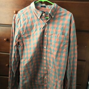 NWOT JCrew salmon and gray button up